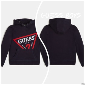 GUESS  БЛУЗА С КАЧУЛКА ТИП HOODIE DEEP BLUE NEW AUTUMN COLLECTION 2022