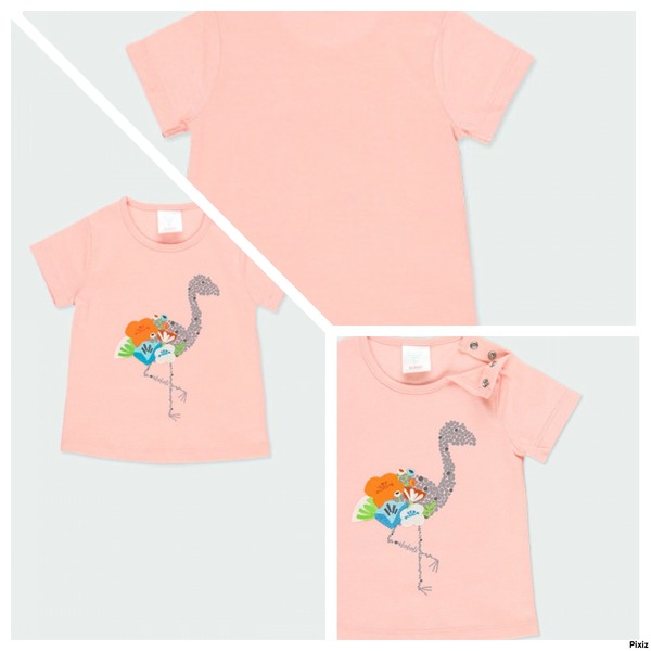 Тениска с щампа фламинго BOBOLI