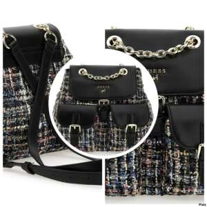 GUESS РАНИЦА БУКЛЕ С МЕТАЛНО ЛОГО