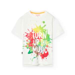 Boboli Тениска с цветен принт TURN UP THE MUSIC