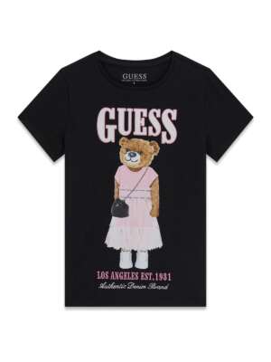 ?? Guess Kids тениска с мече и розов лого принт – нова колекция (7–16г) ✨